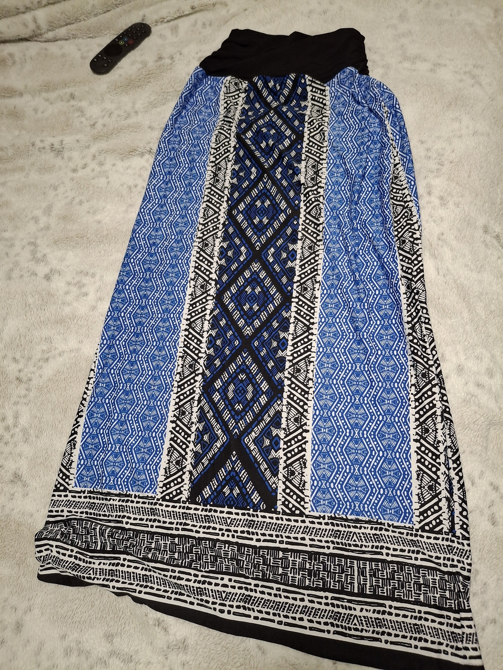 Alyx Blue Black and White Printed Maxi Skirt